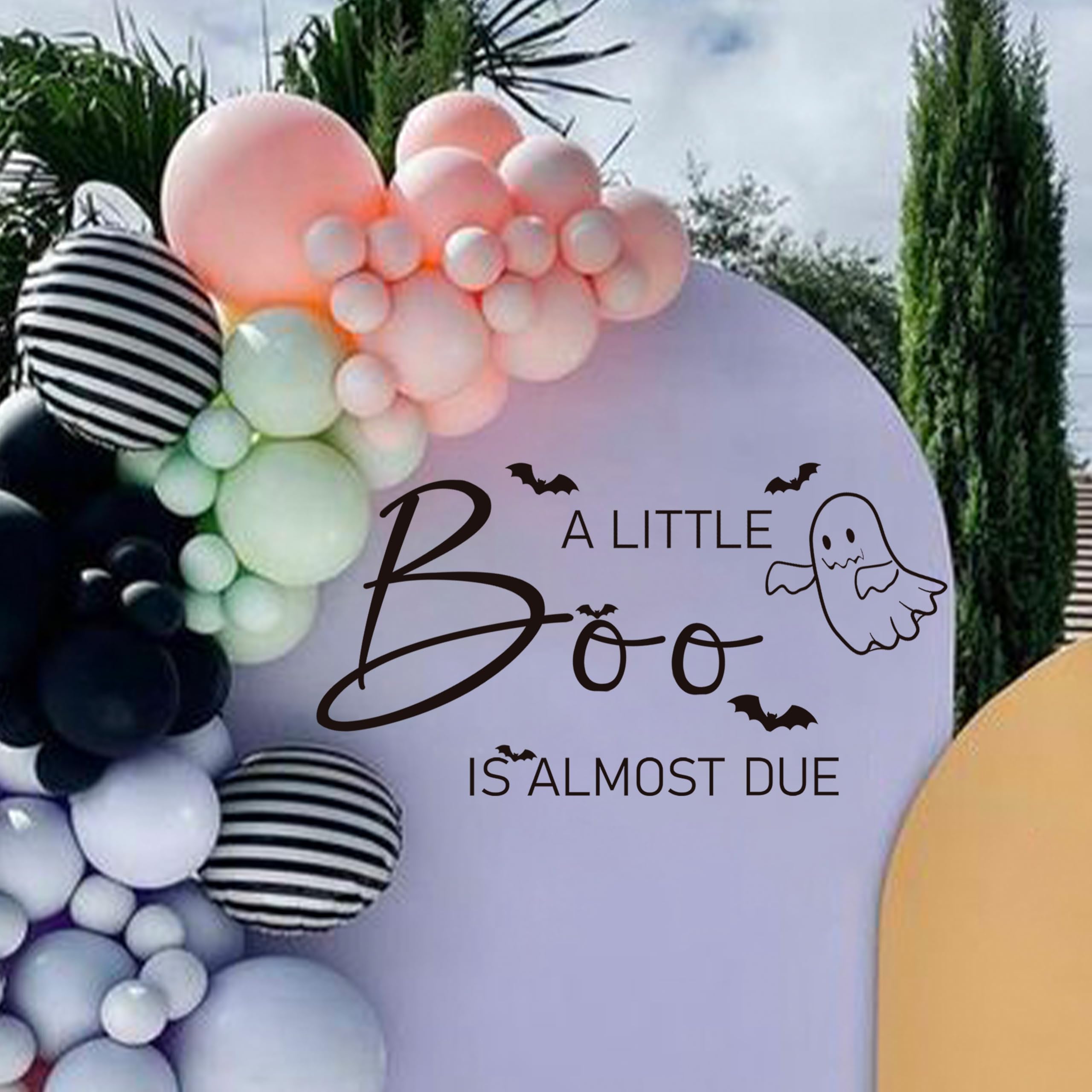 Gostman A Little Boo is Almost Due Decal - Halloween Balloon Arch Decal for Baby Shower,A Little Boo is Almost Due Party Decoration,Spooky Baby Gender Reveal Party Decor (Boo Decal)