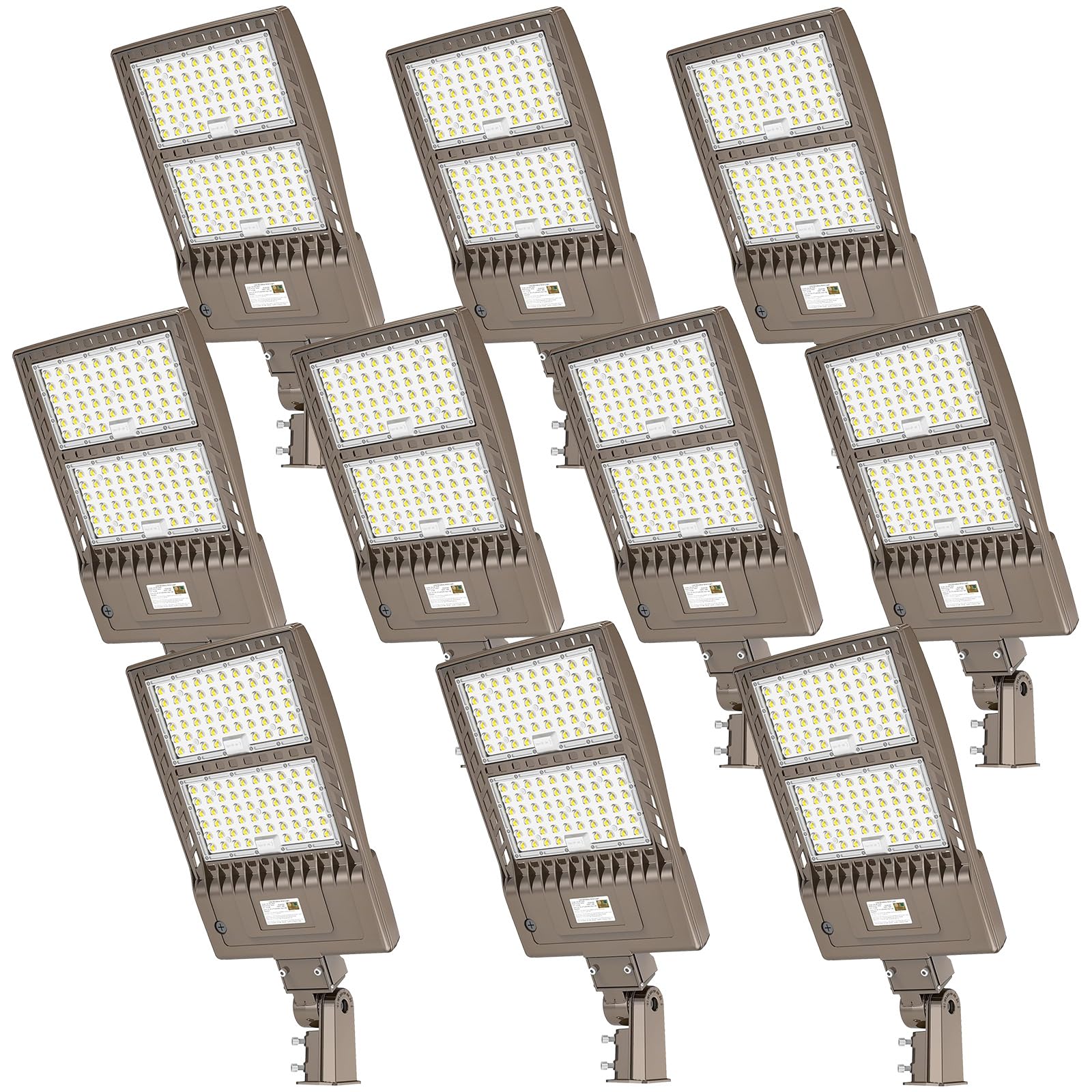 KUKUPPO 10 Pack 400W LED Parking Lot Light 60,000LM, DLC UL Listed Industrial Grade LED Shoebox Parking Pole Light 5000K IP65 Waterproof with Slip Fitter 110V 120V