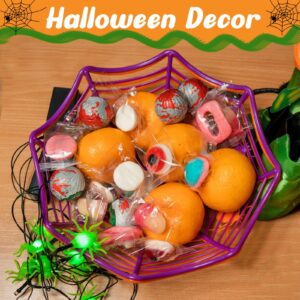 HEKEDES 6 Pcs Halloween Candy Bowl Set, Spider Web Halloween Candy Basket Halloween Tableware Decorations for Table Desk Haunted House Trick Or Treat Party Supplies Favors