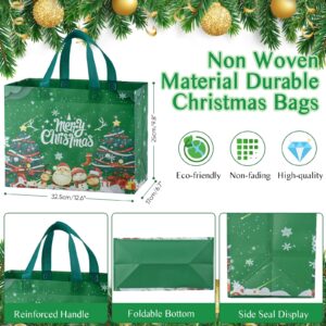 Tedmax Christmas Gift Bags,24pcs Christmas Treat Bags Non-woven Waterproof Christmas Goodie Bags,Reusable Christmas Bags Bulk Party Supplies Extra with 24Pcs Christmas Slap Bracelets,12.6"*6.7"*9.8