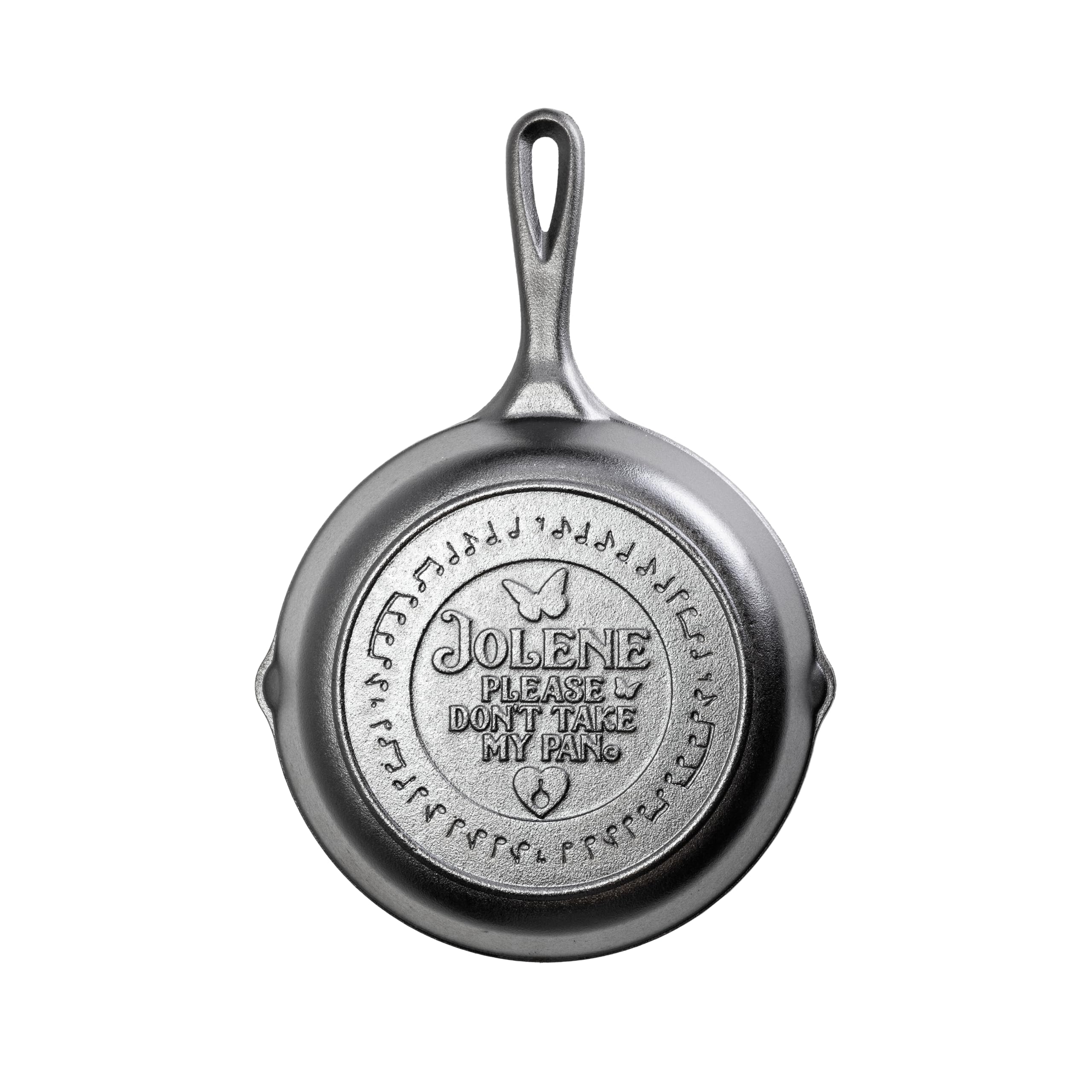 Lodge 8 Inch Dolly Parton Pre-Seasoned Cast Iron Stamped Skillet - Signature Teardrop Handle - Use in the Oven, on the Stove, on the Grill, or Over a Campfire - Jolene