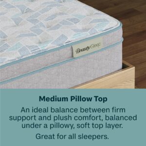 Beauty Sleep DreamRest Medium Pillow Top 14.25" Queen Mattress, Pocketed Coils, Cooling, Breathable, and Pressure Relieving - 100 Night Trial, CertiPUR-US Certified and 10 Year Limited Warranty