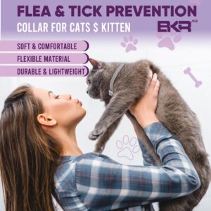 BKRMART Flea and Tick Collar for Cats, 8 Months Protection Natural Cat Flea Collar and Tick Treatment, One Size Fits All Cats Flea & Tick Prevention Collar 2 Pack