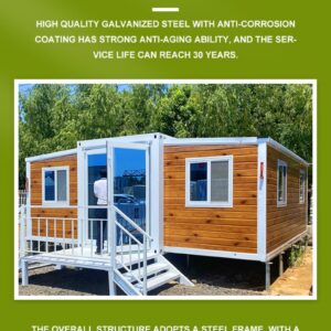 20ft portable prefabricated tiny house, customizable expandable mobile folding house, modular prefabricated container house suitable for hotel, stall, office, guard house, shop, villa, warehouse, etc.