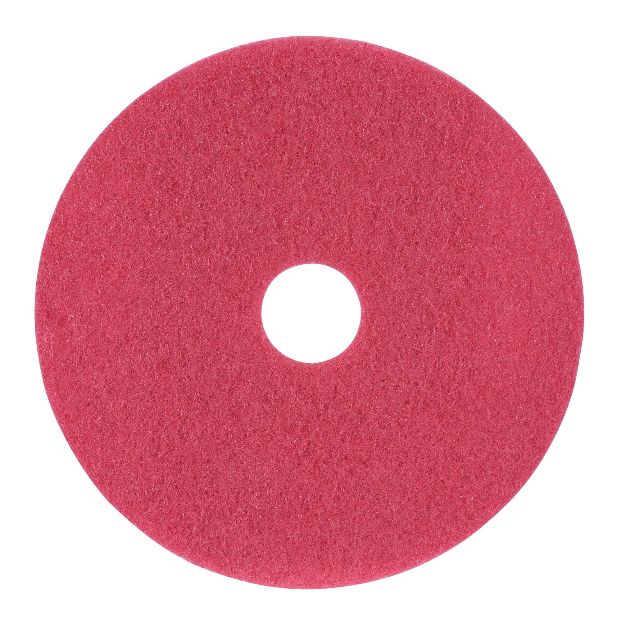 Boardwalk Buffing Floor Pads, 18" Diameter, Red, 5/Carton