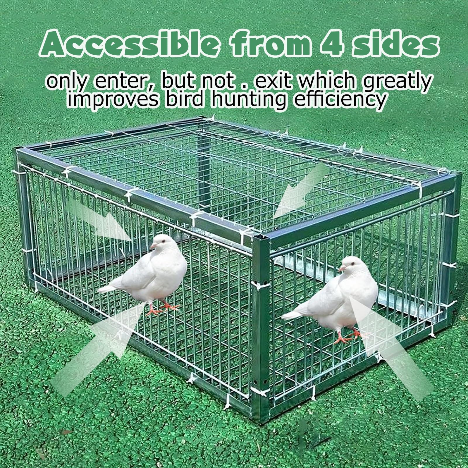 NEONMAN Pigeon Trap with Escape-Proof Design Pigeon Cage with One-Way Entry Encrypted Pigeon Automatic Pigeon Collection Chicken Cage and Bird Trap with Metal Welding Portable Easy Assembly(Black,28x1