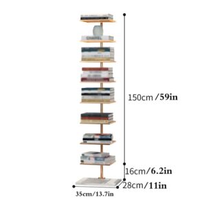 Aurorize Metal Spine Book Tower,Modern Vertical Bookshelf Tower,Floor-to-Ceiling Invisible Bookshelf,for Home Office,Living Room,Bedroom,Kitchen,Gold-13.7x11x59in