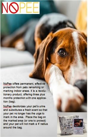 NOPEE Dog Marking Prevention - Indoor - Permanent - Effective Solution - Stops Dogs from Marking or Peeing -eliminates a Dog's urge to Mark - Put Bag Down and Your Problem is Solved! (Brown(Paws))