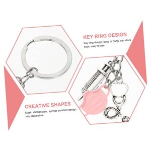 GALPADA 4pcs Stethoscope Keychain Key Fob Nurse Key Chain Novel Keychain Car Pendant Nurse Keychain Doctor Keychain Key Pendant Decorative Key Chain Nurse Key Ring Key Holder Alloy