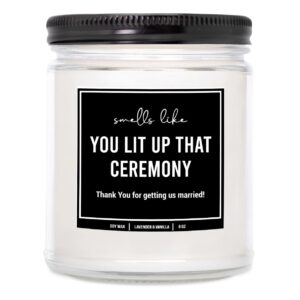 younique designs wedding officiant gifts for wedding day gift for officiant of wedding ceremony 9oz candle - cool gifts for wedding officiant - wedding officiant gift idea (mahogany teakwood)