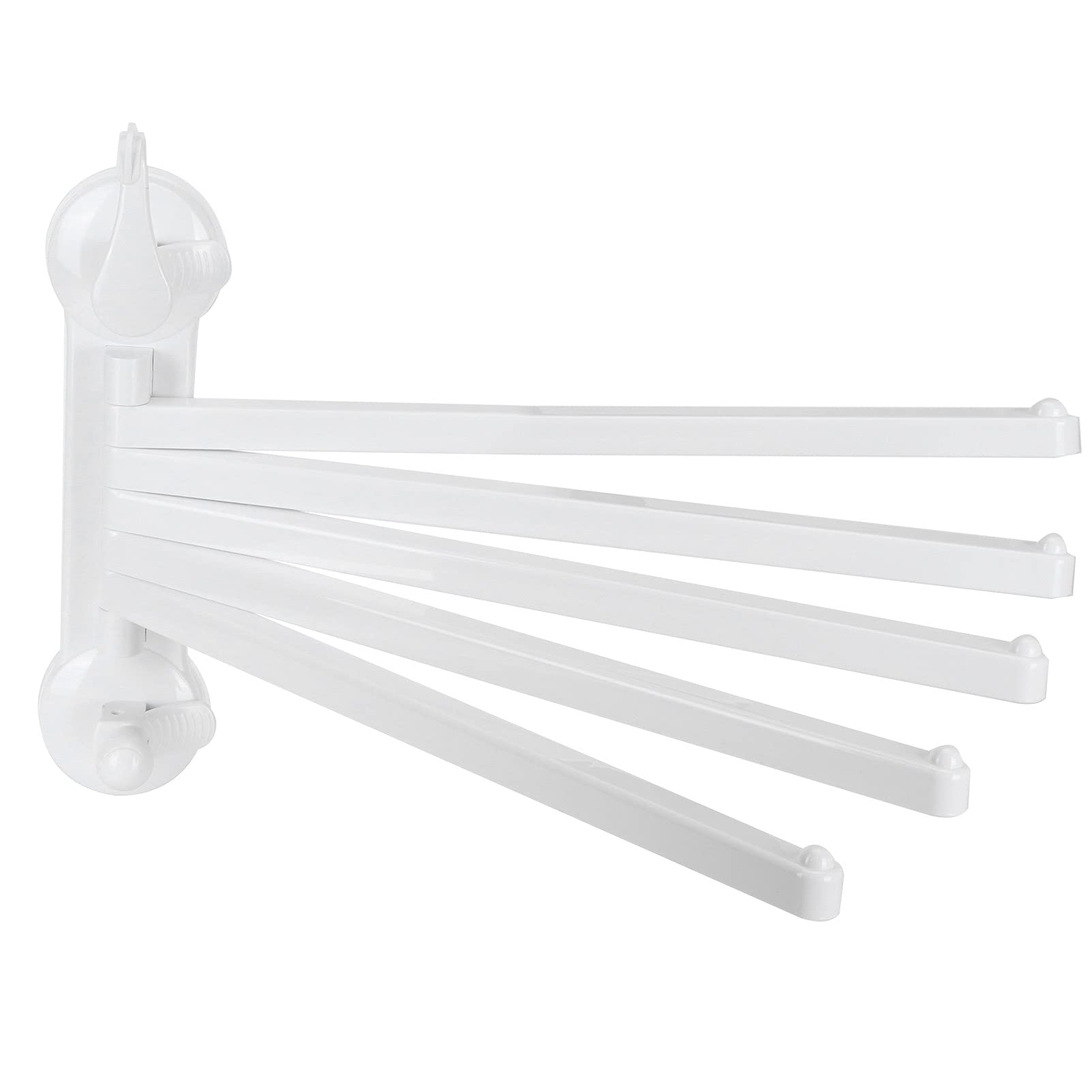 5 Arm Swivel Towel Bar, Wall Mounted Multiple Towel Rack Foldable Swing Arm Towel Rack for Bath Towels Bathrobes Clothes 38x25.5cm