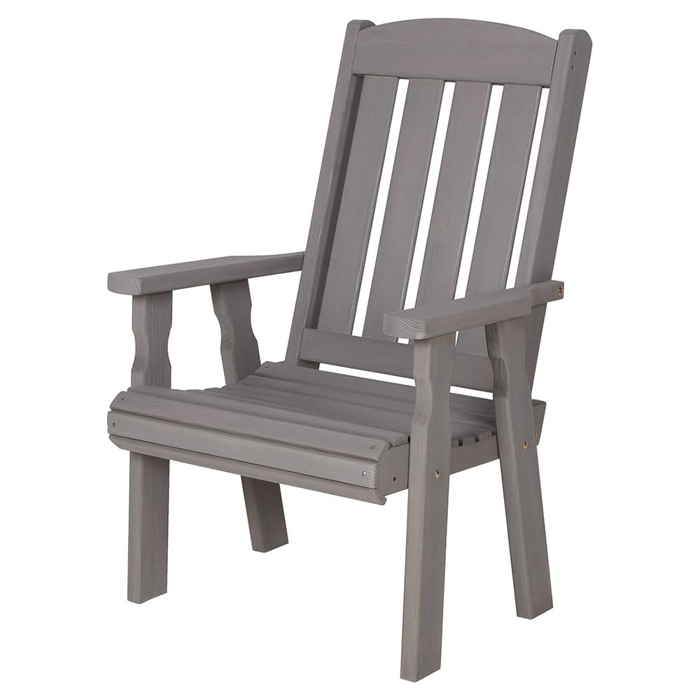 Amish Casual Heavy Duty 600 Lb High Back Mission Treated Patio Chair (Semi-Solid Grey Stain)