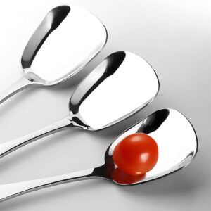 Arithmetic Square Head Stainless Steel Spoons, Square Head Stainless Steel Spoons, Thicked Stainless Steel Square Serving Spoons, 6.7" Stainless Steel Soup Spoons Rice Spoons Dessert Spoons (5, 7.3")