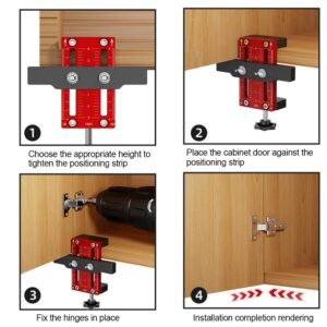 Adjustable Cabinet Door Installation Positioner,Aluminum Alloy Cabinet Hardware Jig,Versatile Hardware Jig High Protective Woodworking Tool for Effortless Alignment,Cabinet Door Mount Locator