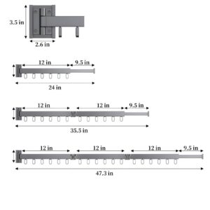 ASDMD Clothes Drying Rack, Laundry Drying Rack Wall Mount, Foldable Clothes Drying Rack,Retractable,Collapsible(3-Fold,), Grey Space Saver Drying Rack for Laundry Balcony Bathroom (Grey, Gear)