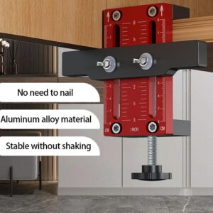 Adjustable Cabinet Door Installation Positioner,Aluminum Alloy Cabinet Hardware Jig,Versatile Hardware Jig High Protective Woodworking Tool for Effortless Alignment,Cabinet Door Mount Locator