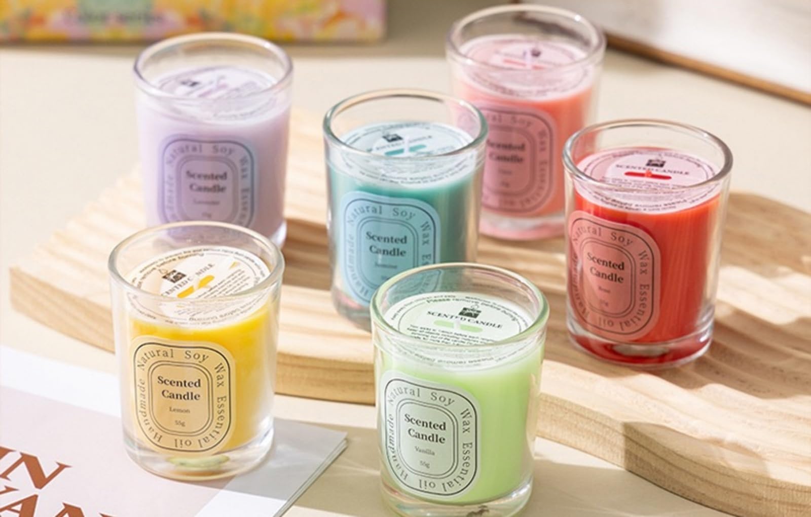 6 Pack Aromatherapy Scented Candles Gifts Set for Women,Natural Soy Wax Lavender Candles,33 oz 100 Hour Long Lasting Candles for Home,Yoga,Stress Relief