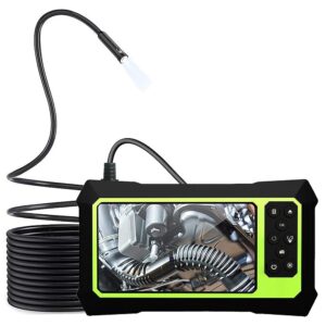 1080p dual lens endoscope camera, with 4.3inch isp screen, waterproof borescope inspection camera with 8mm front & side-view dual lens(5m/16.4ft cable)