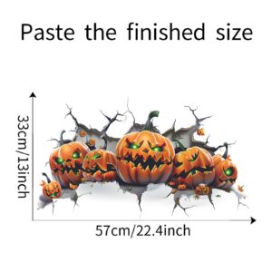 TUOKING Halloween Wall Decals Ghost Pumpkin Wall Stickers Removable Window Murals Peel and Stick Halloween Wall Decoration Party Decor(fun-g16)