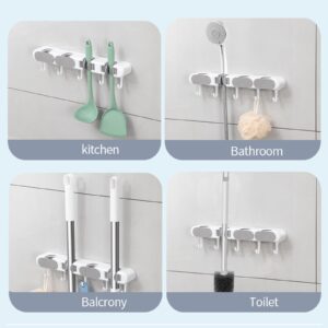 Sales Today Clearance Only, Mop and Broom Holder Wall Mount, 4 Position Storage Rack with 5 Retractable Hooks, Utility Holder for Garage Storage, Wall Mounted Heavy-Duty Rack Kitchen Laundry