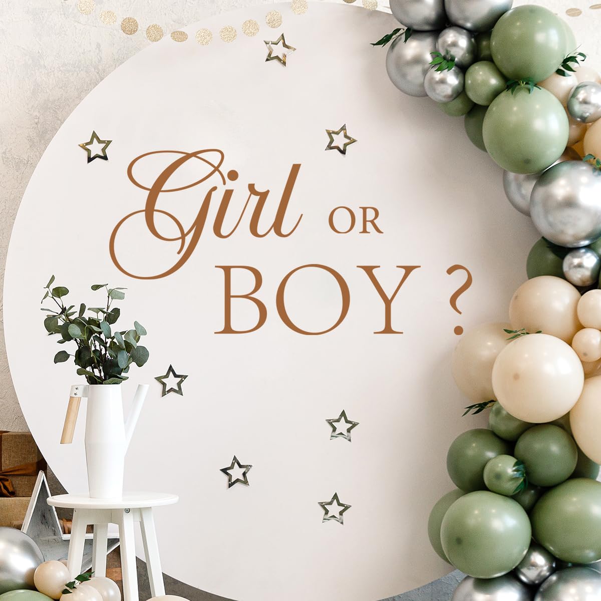 Girl or Boy Wall Decal, Gender Reveal Wall Stickers, Baby Shower Wall Stickers Sign，Baby Shower Welcome Sign，Arch Decor Baby Party Decorations Vinyl Stickers for Backdrop Party Supply.