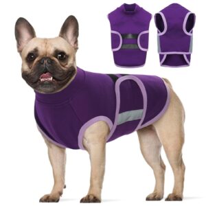 migohi dog anxiety relief coat,comfort anxiety vest for dogs,adjustable dog anxiety calming wrap for fireworks,thunderstorm,travel, separation, dog anxiety jacket for dogs for large dogs l purple