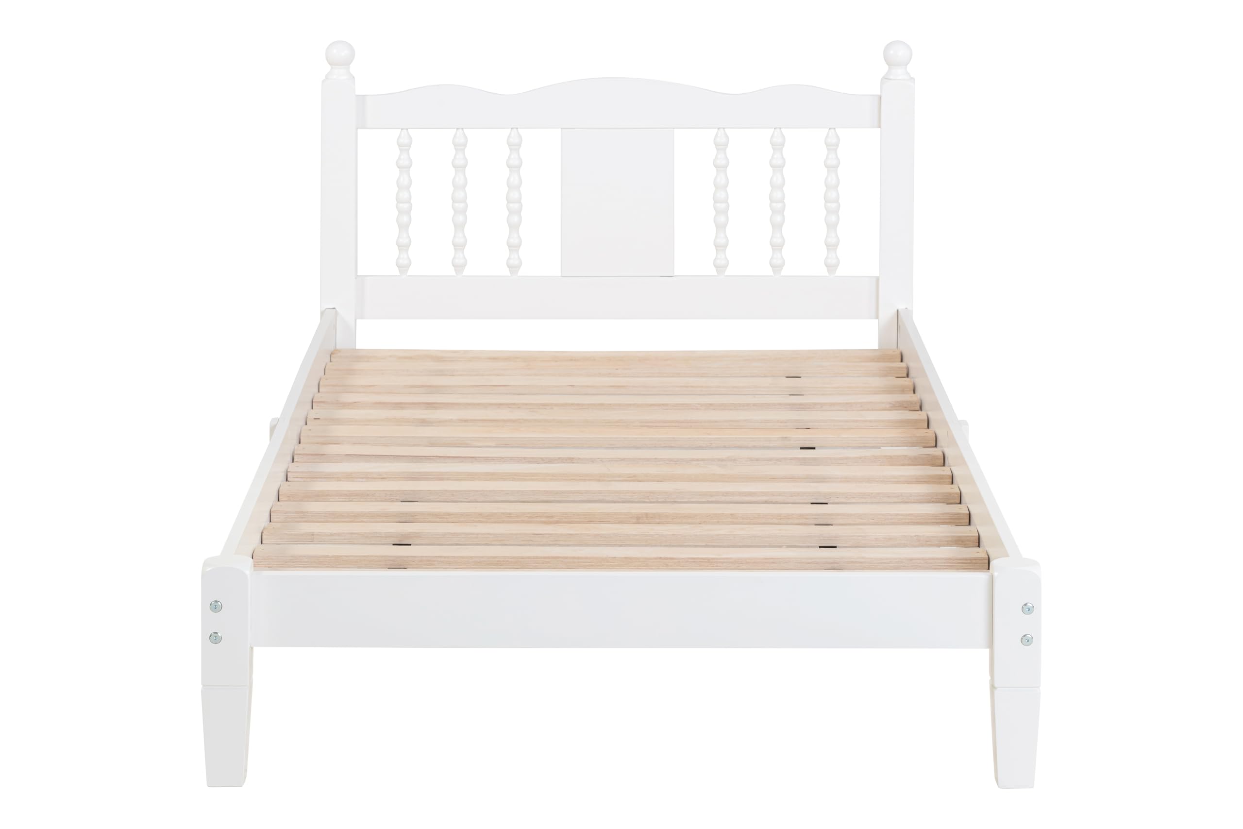 Bellemave Kids Twin Bed, Wooden Twin Platform Bed for Boys, Girls, Teens, Twin Size Bed Frames for Kids, White Twin Bed Frame, White