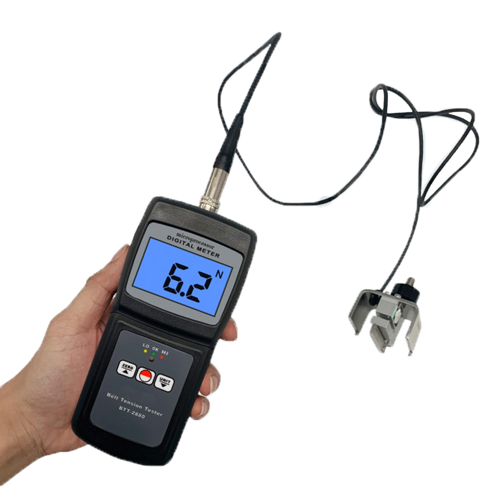 Belt Tension Meter 0~750N Belt Tension Tester Accuracy of ±5% LCD Display