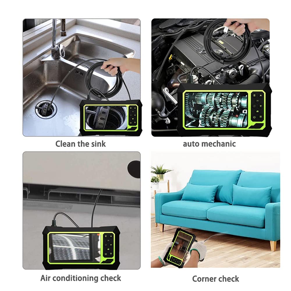 1080P Dual Lens Endoscope Camera, with 4.3inch ISP Screen, Waterproof Borescope Inspection Camera with 8mm Front & Side-View Dual Lens(5M/16.4FT Cable)