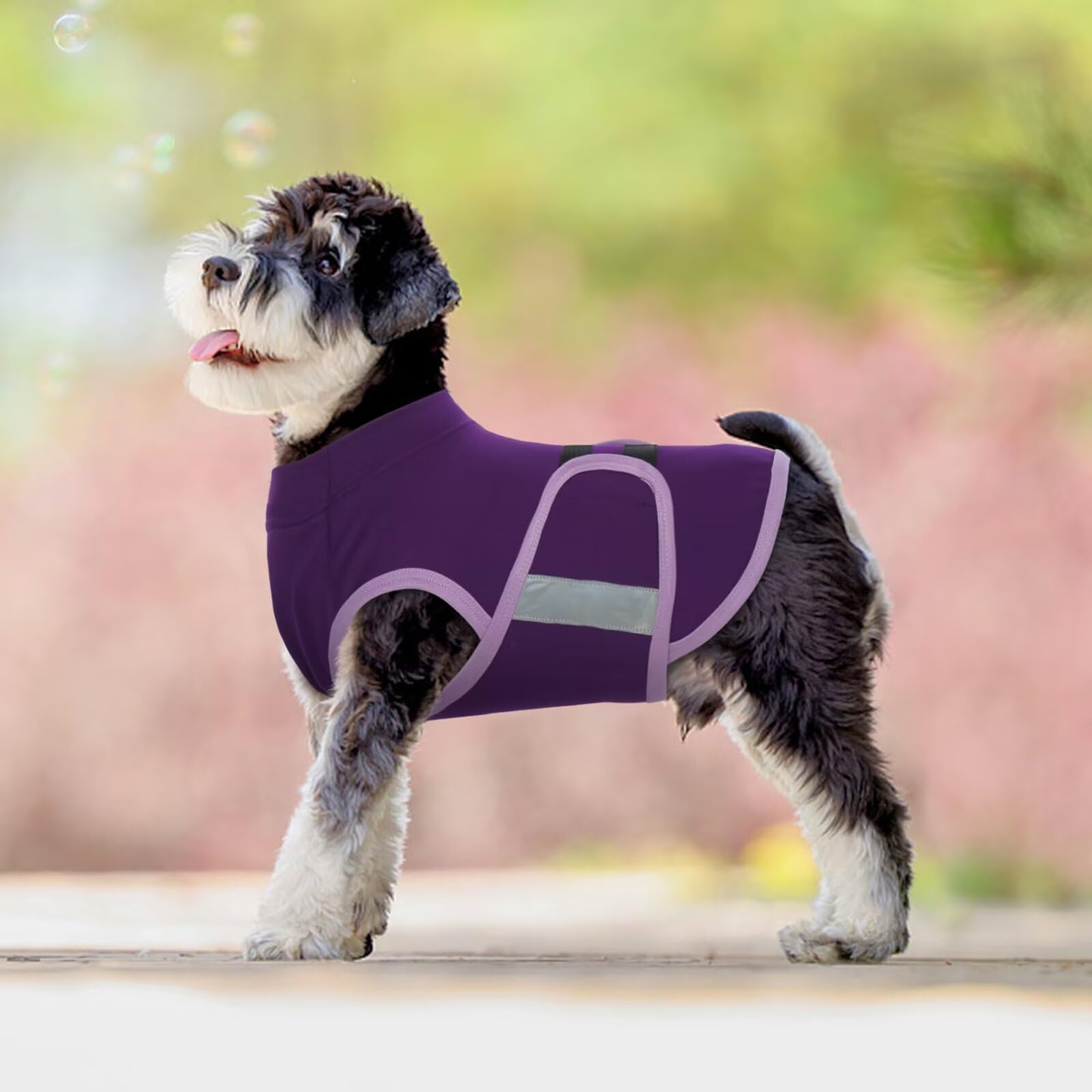 MIGOHI Dog Anxiety Relief Coat,Comfort Anxiety Vest for Dogs,Adjustable Dog Anxiety Calming Wrap for Fireworks,Thunderstorm,Travel, Separation, Dog Anxiety Jacket for Dogs for Large Dogs L Purple