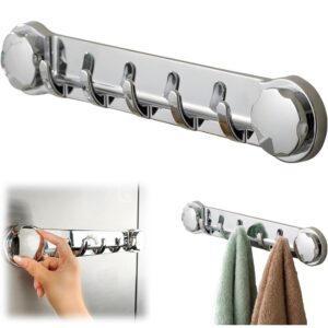 fauppt multifunctional suction cup hooks bathroom wall hooks,stainless towel rack for hanging towels hats,organizer for towel hat rack door holder hanger shower hooks for bathroom kitchen (1 pc)