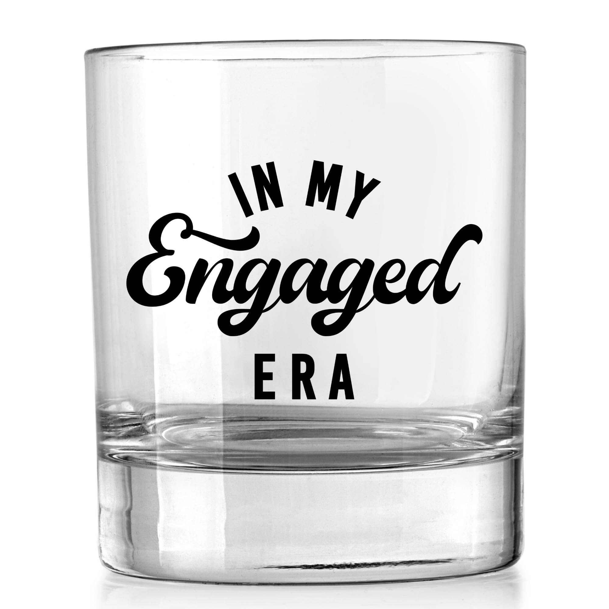 In My Engaged Era WIne and Whiskey Glass Gift Set | Engagement Gift for Couples | Boyfriend and Girlfriend | New Fiance Fiancee for Him and Her - His and Hers Glasses For Mr and Mrs Bride and Groom