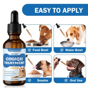 Cough Treatment for Dogs - Relives Sore Throat, Dry & Wet Cough in Dogs - Trachea Collapse and Respiratory Support - Immune Supplement for Dogs - Natural Herbal Remedy 2 oz