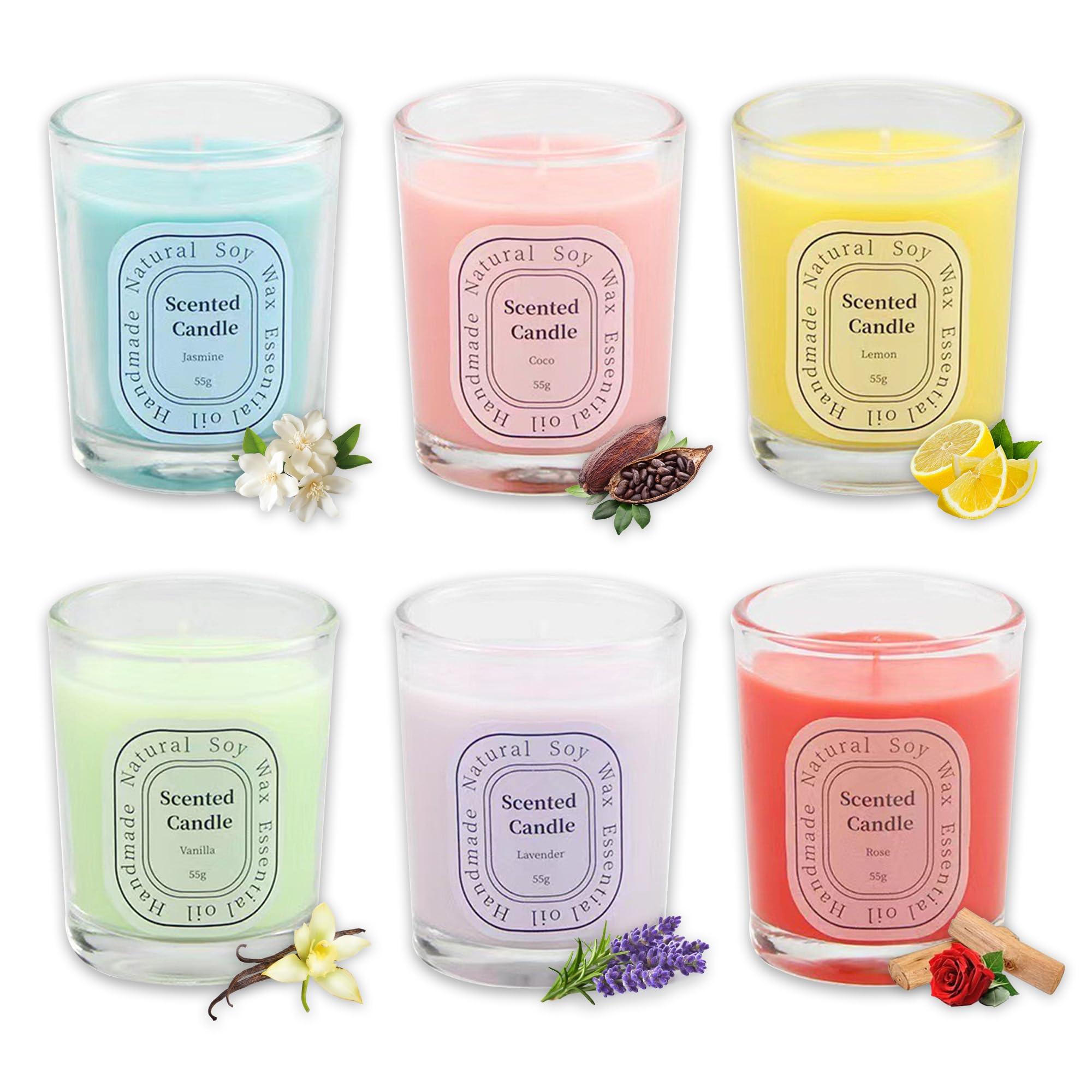 6 Pack Aromatherapy Scented Candles Gifts Set for Women,Natural Soy Wax Lavender Candles,33 oz 100 Hour Long Lasting Candles for Home,Yoga,Stress Relief