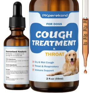 cough treatment for dogs - relives sore throat, dry & wet cough in dogs - trachea collapse and respiratory support - immune supplement for dogs - natural herbal remedy 2 oz