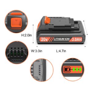 PEYESTEN 【2025 Newest】 2 Pack 3.0Ah 20v Replacement Battery Compatible with Black and Decker 20v Max LST BCBL LHT BESTA LCC Series Cordless Power Tools