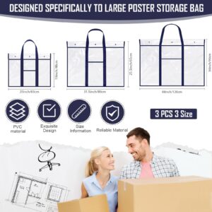 Windyun 3 Pcs Large Poster Storage Bag 48 x 36 Inches 31.5 x 25.5 Inches 19 x 25 Inches Bulletin Board Holder Classroom Organization and Storage Poster Storage Container Art Portfolio Case