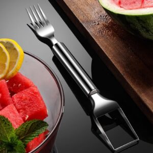 Deal of The Day Clearance, 2-in-1 Watermelon Fork, 2024 New Stainless Steel Fruit Forks, Summer Fruit Cutting Fork, Premium Watermelon Fork Slicers Cutter Tool for Kitchen Home