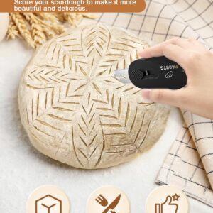 Extractable & Magnetic Bread Lame Dough Scoring Tool, Professional Sourdough Scoring Tool for Sourdough Bread Baking, Bread Making, Bread Scoring Tool with 5 Razor Blades & Scoring Patterns booklet