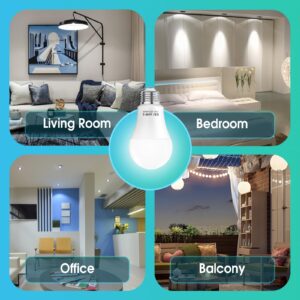 Gonhom ETL Listed 3 Way LED Light Bulbs Daylight White 5000K,30 70 100W Equivalent 3 Way Light Bulbs, A19 E26 Medium BaseThree Way Light Bulbs,Perfect for Reading,Indoor LED Bulb(4 Pack)