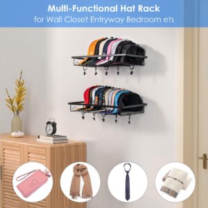 Forzacx Hat Stand for Baseball Caps Display and Organizer 2 Pack, Holds Up to 50 Caps, Space-Efficient, Exquisite and durable, Stylish Decor Piece for Closet, Bedroom, Dresser (Black)