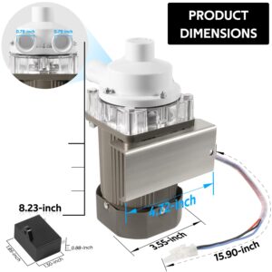 S-0731 Ice Machine Motor for Hoshizaki, Pump Service Assembly with Mounting Plate, 14-Inch Cable & Plug