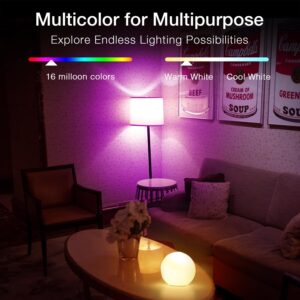 DAYBETTER 12 Pack Smart Light Bulbs, Smart Bulbs That Compatible with Alexa & Google Assistant, Led Color Changing Light Bulbs, Dimmable A19 E26 800LM Multicolor Led Light Bulbs, No Hub Required