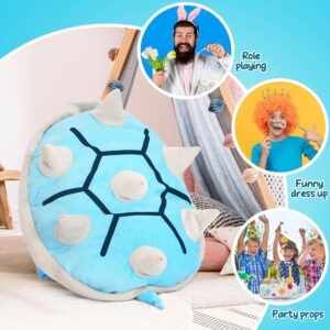 30 Inch Wearable Turtle Shell Pillows, Giant Tortoise Plush Pillow Turtle Shell Gift Stuffed Animal Costume Plush Toy Funny Dress Up, Creative Gifts for Adlut Kids Birthday Home Decor (Blue)