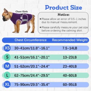 MIGOHI Dog Anxiety Relief Coat,Comfort Anxiety Vest for Dogs,Adjustable Dog Anxiety Calming Wrap for Fireworks,Thunderstorm,Travel, Separation, Dog Anxiety Jacket for Dogs for Large Dogs L Purple