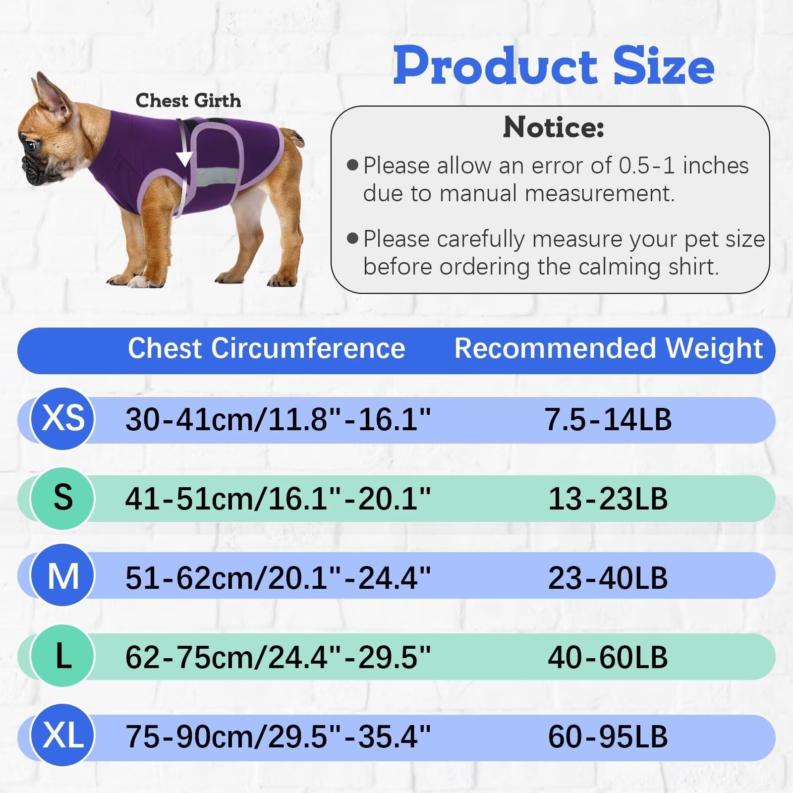 MIGOHI Dog Anxiety Relief Coat,Comfort Anxiety Vest for Dogs,Adjustable Dog Anxiety Calming Wrap for Fireworks,Thunderstorm,Travel, Separation, Dog Anxiety Jacket for Dogs for Large Dogs L Purple