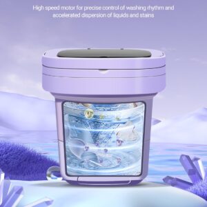 Portable Washing Machine, 11L Upgraded Large Capacity Mini Washer, Small Washing Machine for Apartments, Travel Laundry, Camping, RV, Dorm (Purple)