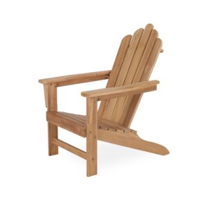 a-eco living teak adirondack chair, outdoor adirondack chair, patio seating wooden chair, water & weather resistant outside furniture for patio, deck, lawn, garden, backyard or terrace