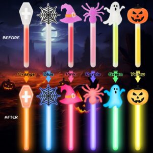 FZR Legend 24 Halloween Party Favors Glow Sticks for Kids, 4 Inch Glow Sticks Halloween Glow in the Dark Party Supplies Halloween Goodie Bags Stuffers Classroom Prizes