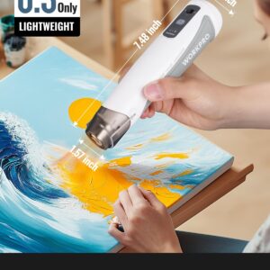 WORKPRO 7.2V Mini Cordless Heat Gun, 680℉ Hot Air Gun with Reflector Nozzle, 3 Temp Settings - Cool Air, 302℉(150℃)/680℉(360℃), Fully Ceramic Heating Core for Craft Embossing, Shrink Wrapping PVC